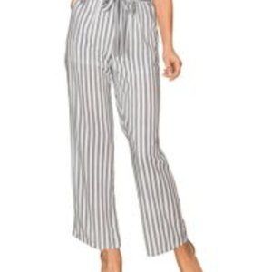 Olivia Pratt – Striped Tie Waist Pants GRAY